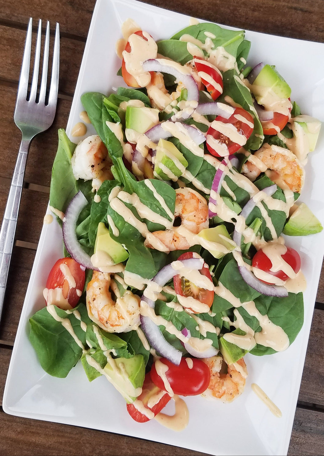 Bang Bang Shrimp Salad - ConvenientlyNourishedKC